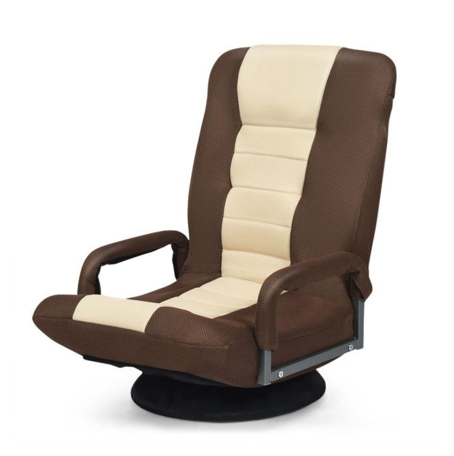 Gaming Floor Chair, 360° Swivel Foldable Chair with Adjustable Backrest - Green/Red/Blue/Brown - Iron Frame, Mesh Fabric, 310lbs Capacity - for Gaming, Reading, Relaxing