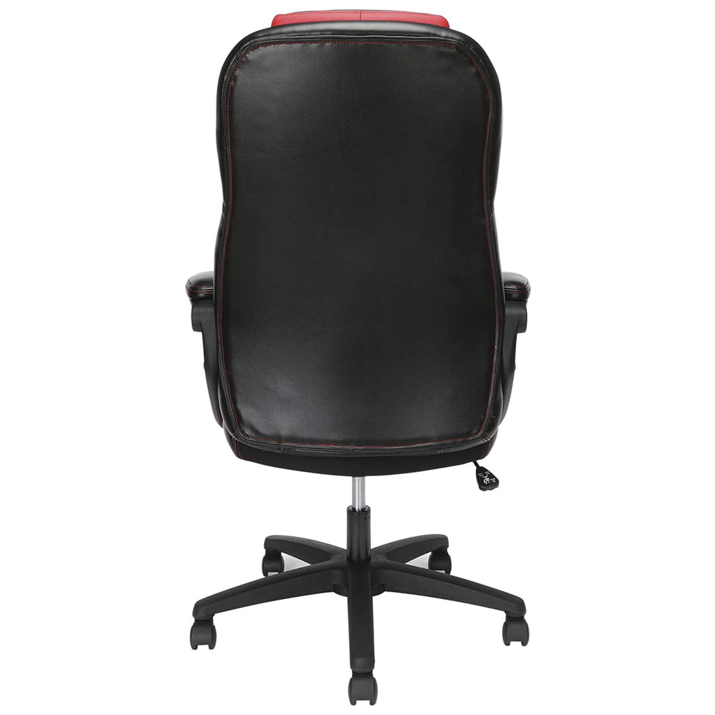 OFM ESS Racing Style SofThread Leather High Back Office Computer Chair, Red