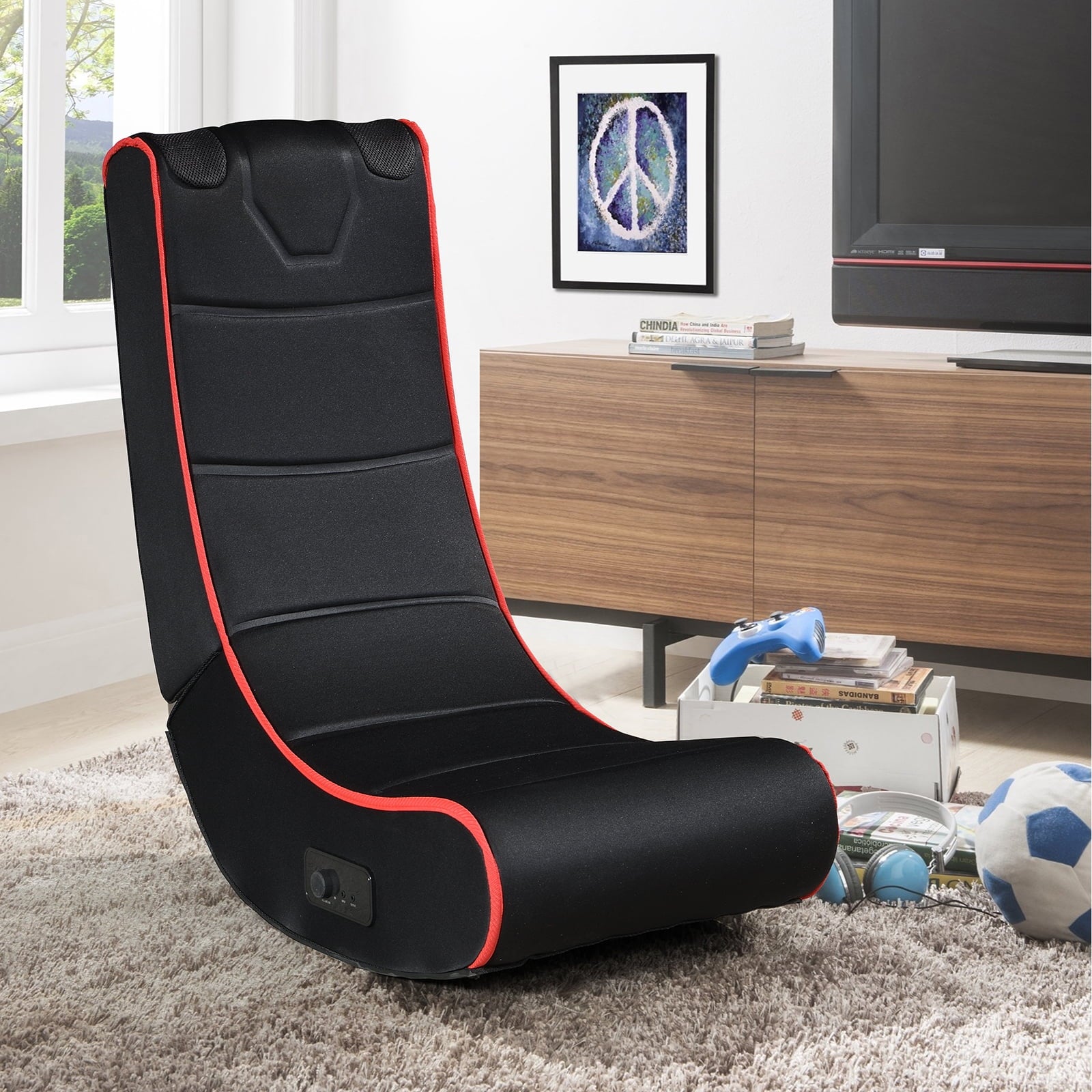Deiokin Video Gaming Chair, Floor Chair Rocker for TV, Reading, Playing Video Games with Back Support, Meditation Soft Rocker Chair