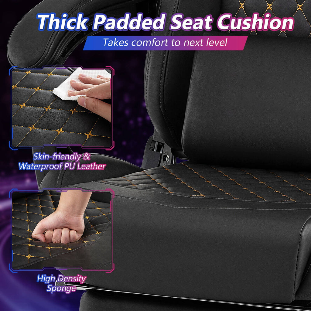 Costway Gaming Chair with Footrest Ergonomic Video Game Computer Chair with Headrest