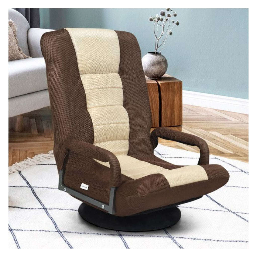 Gaming Floor Chair, 360° Swivel Foldable Chair with Adjustable Backrest - Green/Red/Blue/Brown - Iron Frame, Mesh Fabric, 310lbs Capacity - for Gaming, Reading, Relaxing