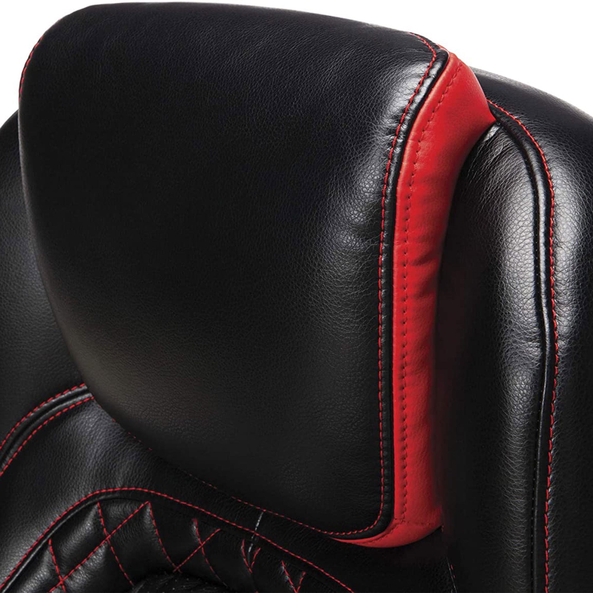 OFM ESS Racing Style SofThread Leather High Back Office Computer Chair, Red