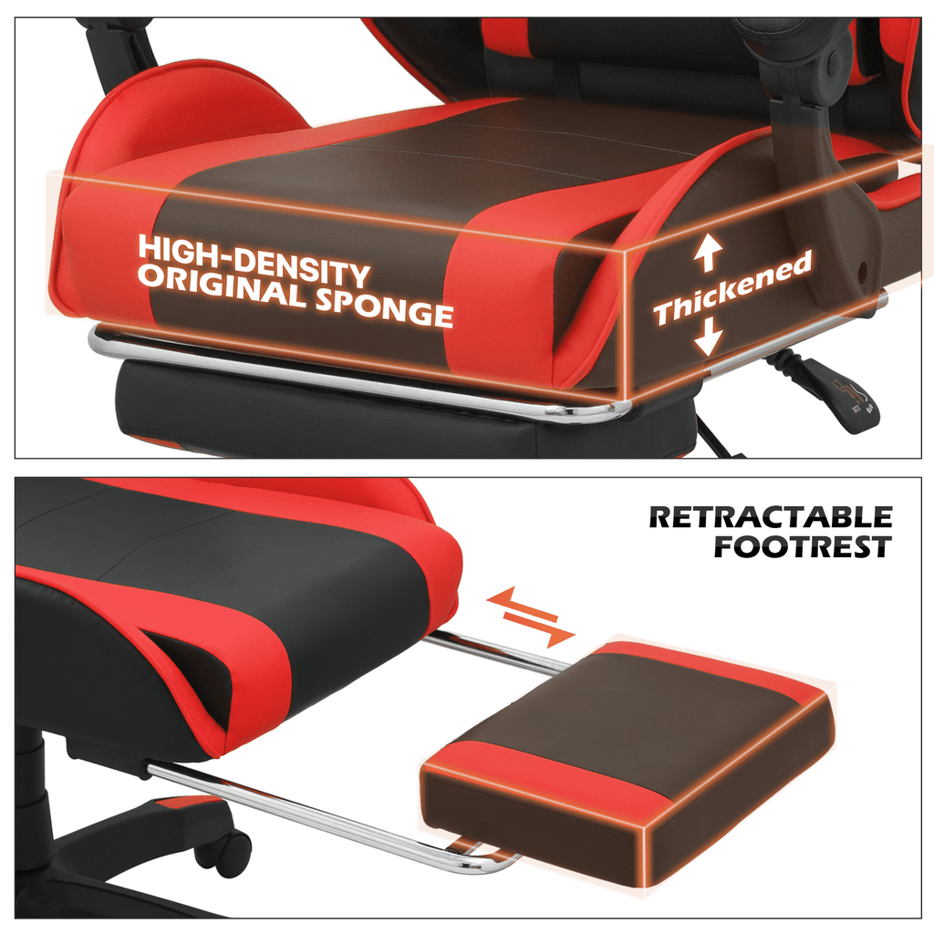 MoNiBloom Gaming Office Chair, Ergonomic High Back Gaming Chair with Headrest and Lumbar Support, Ergonomic Swivel Chair , Red