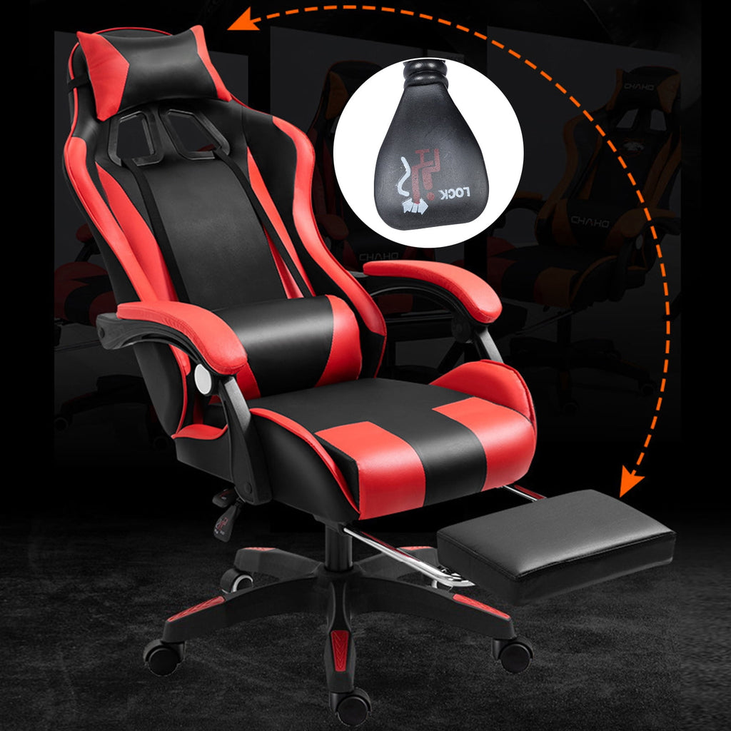 HomeLife Gaming Chair with Bluetooth-compatible Speakers and RGB LED Lights, Ergonomic Massage Computer Gaming Chair with Height Adjustable, Video Game Chair High Back with Lumbar Support