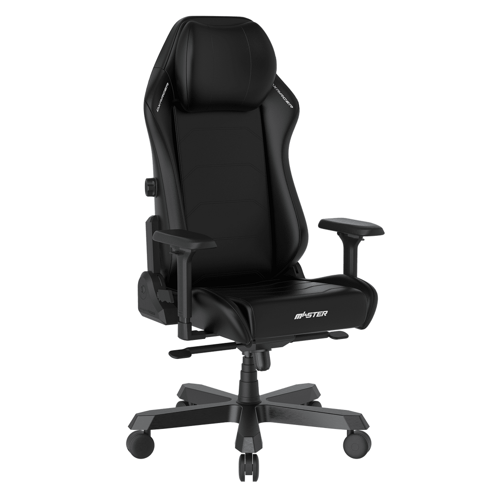DXRacer Master Series Luxury Egnomic Office Chair for Big and Tall, with EPU Leatherette Upholstery, head rest and intergrated lumbar support, Black