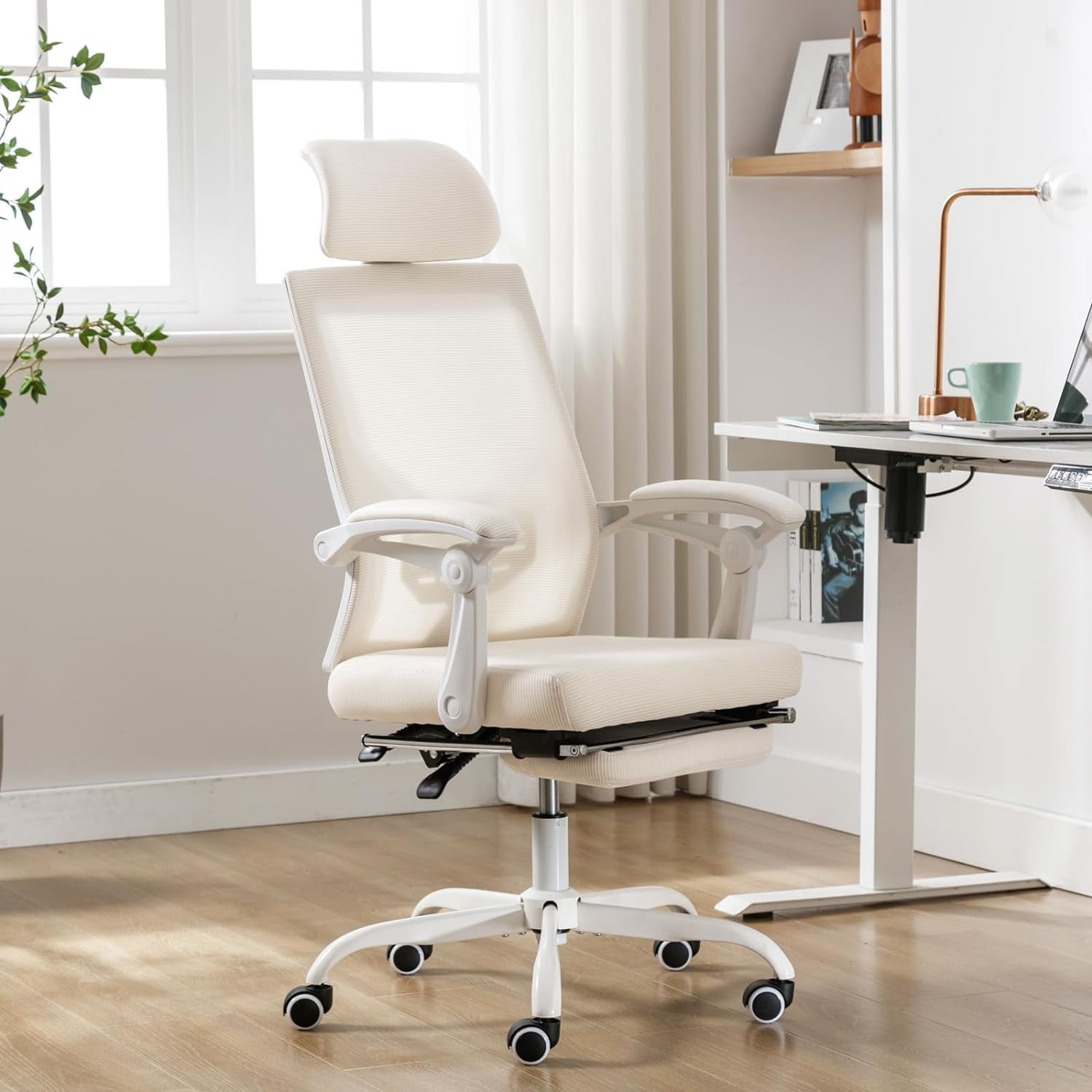 Ergonomic Office Chair,Swivel Task Chair with Adjustable Lumbar Support,Home Office Chair with Footrest,Mesh High Back Gaming Chair