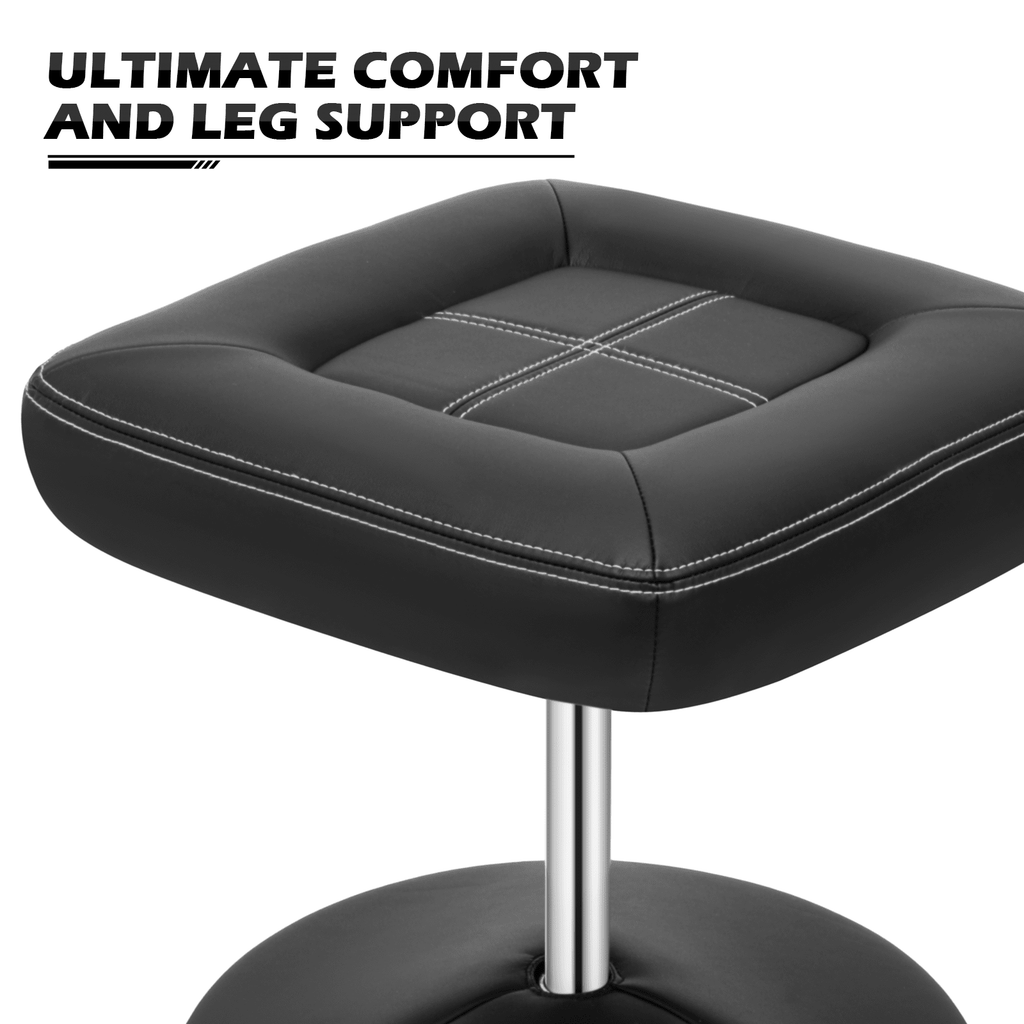 MoNiBloom Recliner Chair with Ottoman, Adjustable Upholstered Video Gaming Chair, PU Leather Swivel Recliner with Footrest and Armrest, Black