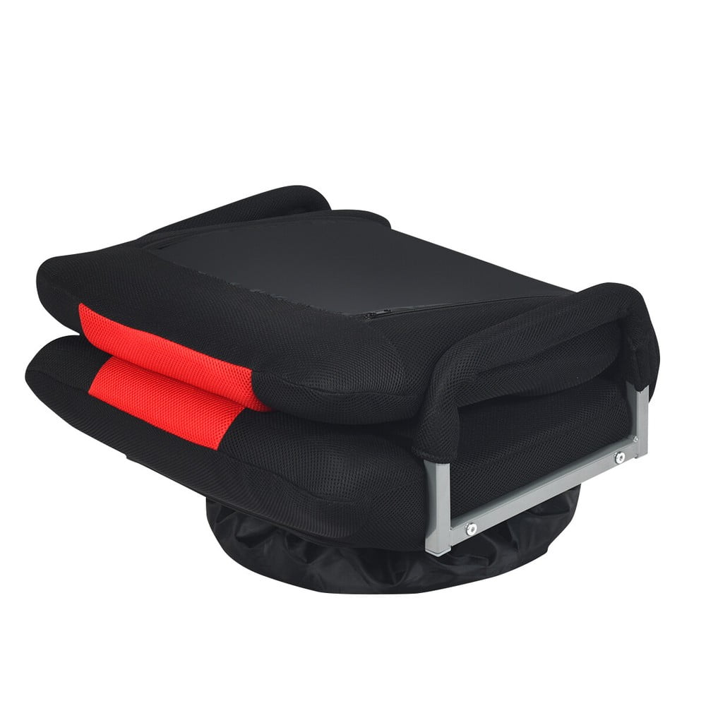 360-Degree Swivel Gaming Floor Chair with Foldable Adjustable Backrest Red