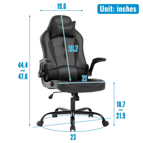 BestOffice Ergonomic Gaming Chair, Lumbar Support, Swivel Rolling for Men, Women(Black)
