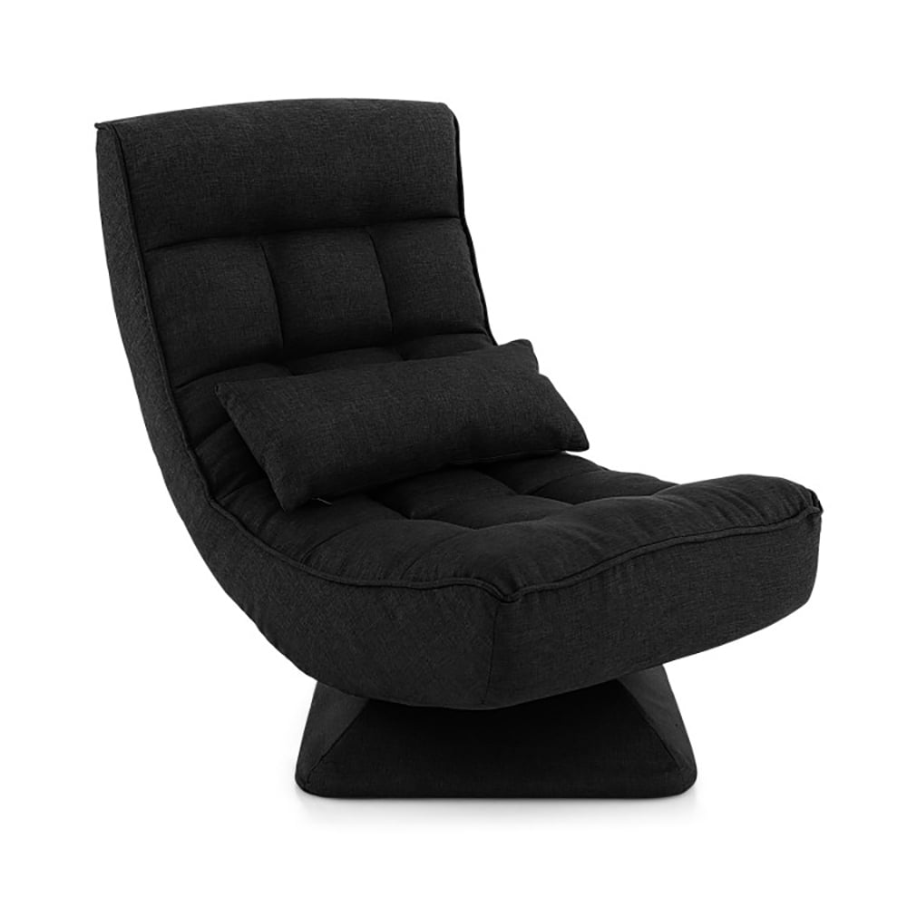 Yardi Yard 5-Level Adjustable 360° Swivel Floor Chair with Massage Pillow-Black, Swivel Gaming Chair 360 Degree Multipurpose Floor Chair Rocker for TV, Reading, Playing Video Games