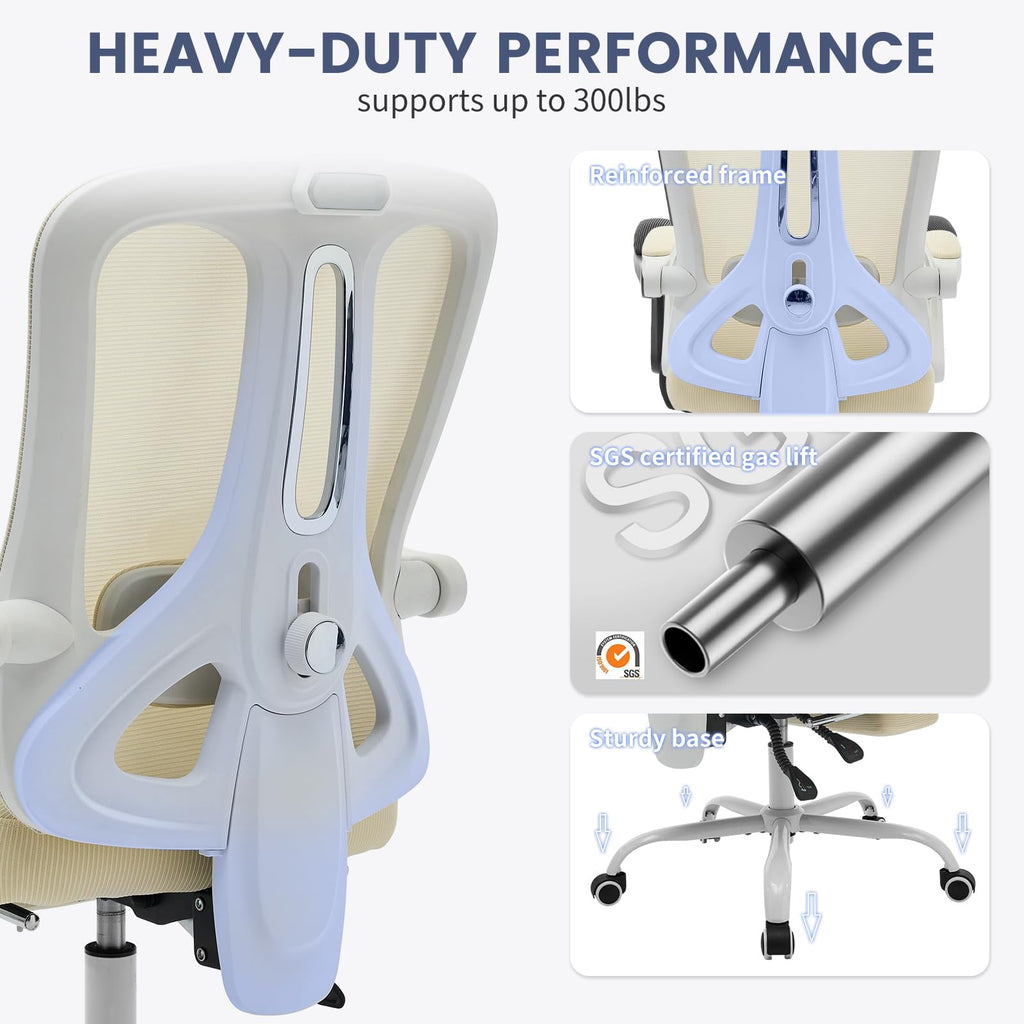 Ergonomic Office Chair,Swivel Task Chair with Adjustable Lumbar Support,Home Office Chair with Footrest,Mesh High Back Gaming Chair