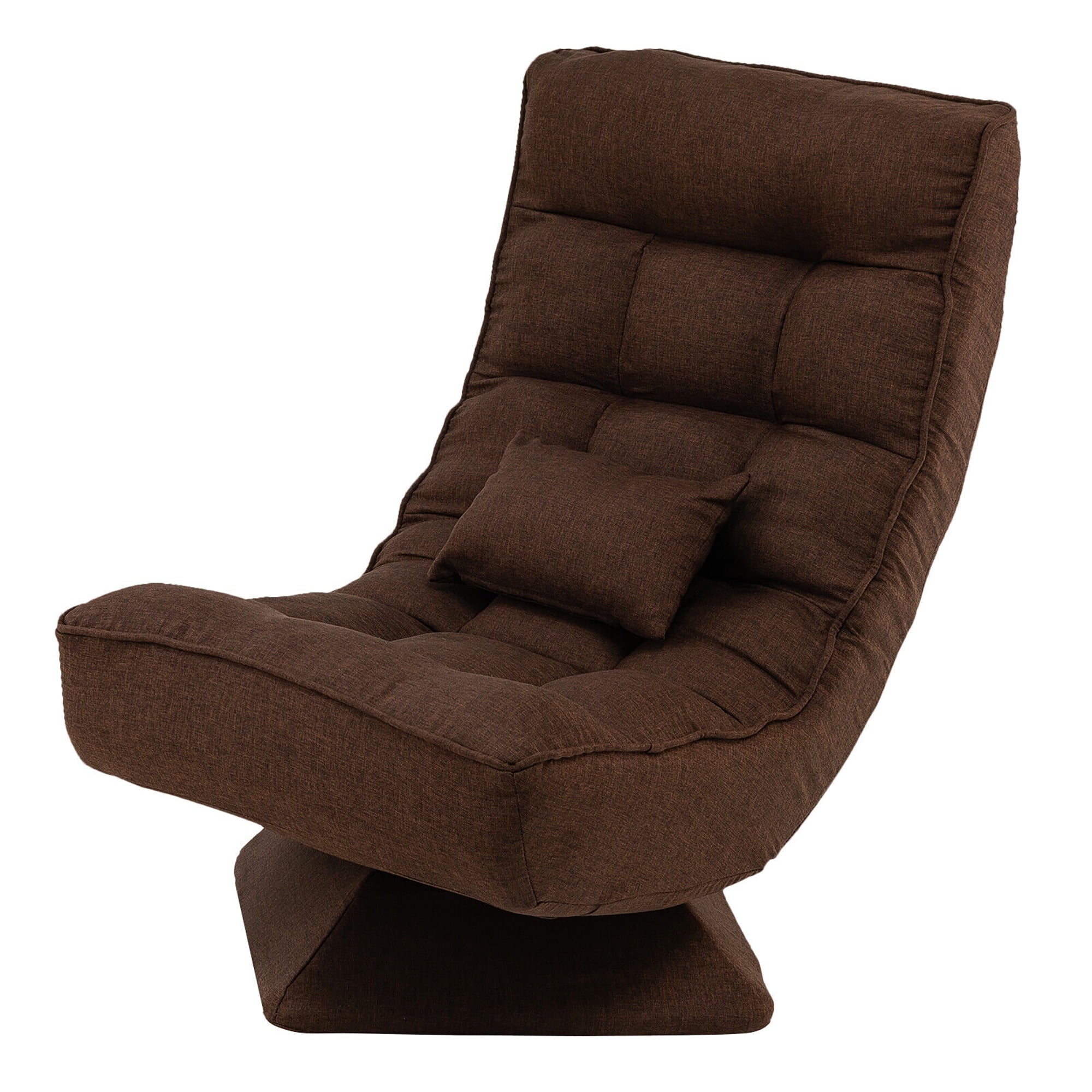 Costway 360° Swivel Floor Chair 5-Level Adjustable Lazy Chair w/ Massage Pillow Black
