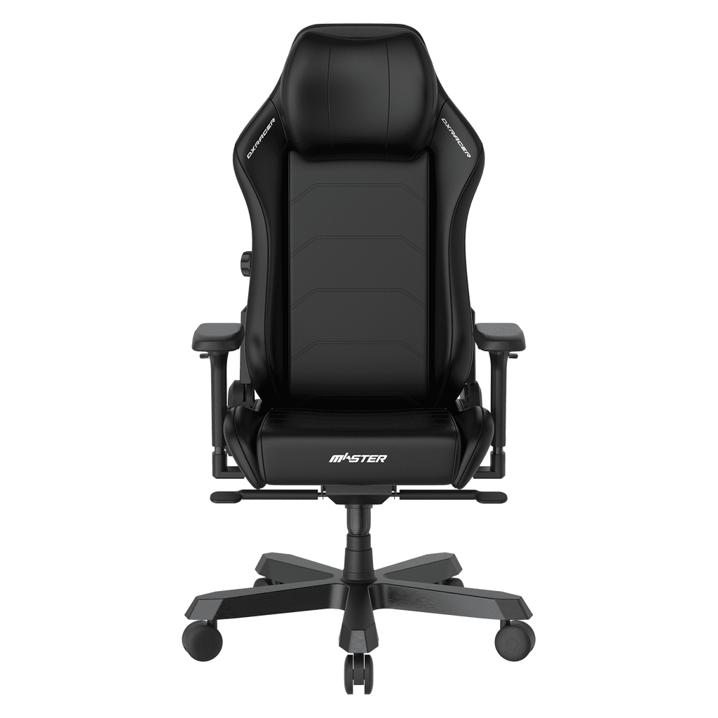DXRacer Master Series Luxury Egnomic Office Chair for Big and Tall, with EPU Leatherette Upholstery, head rest and intergrated lumbar support, Black