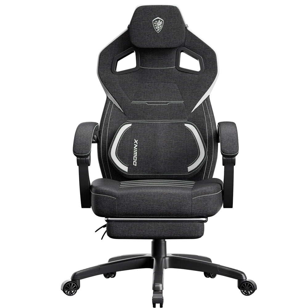 Dowinx Ergonomic Fabric Gaming Chair with Adjustable Footrest & Lumbar Massage - High-Back Computer Office Chair for Adults, 300 lb Weight Capacity (Purple)