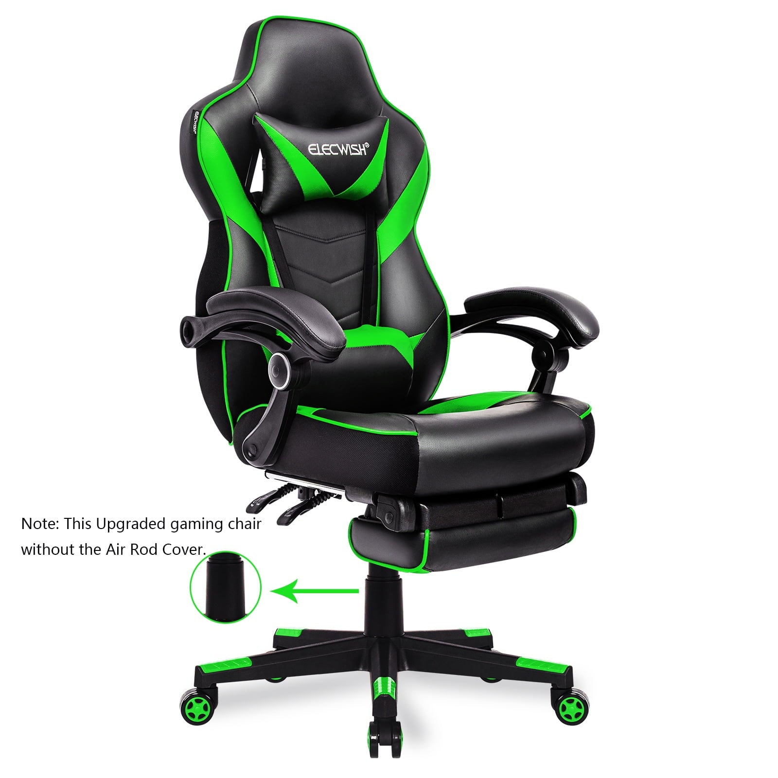 Elecwish Adjustable & Ergonomic Swivel Gaming Chair, White