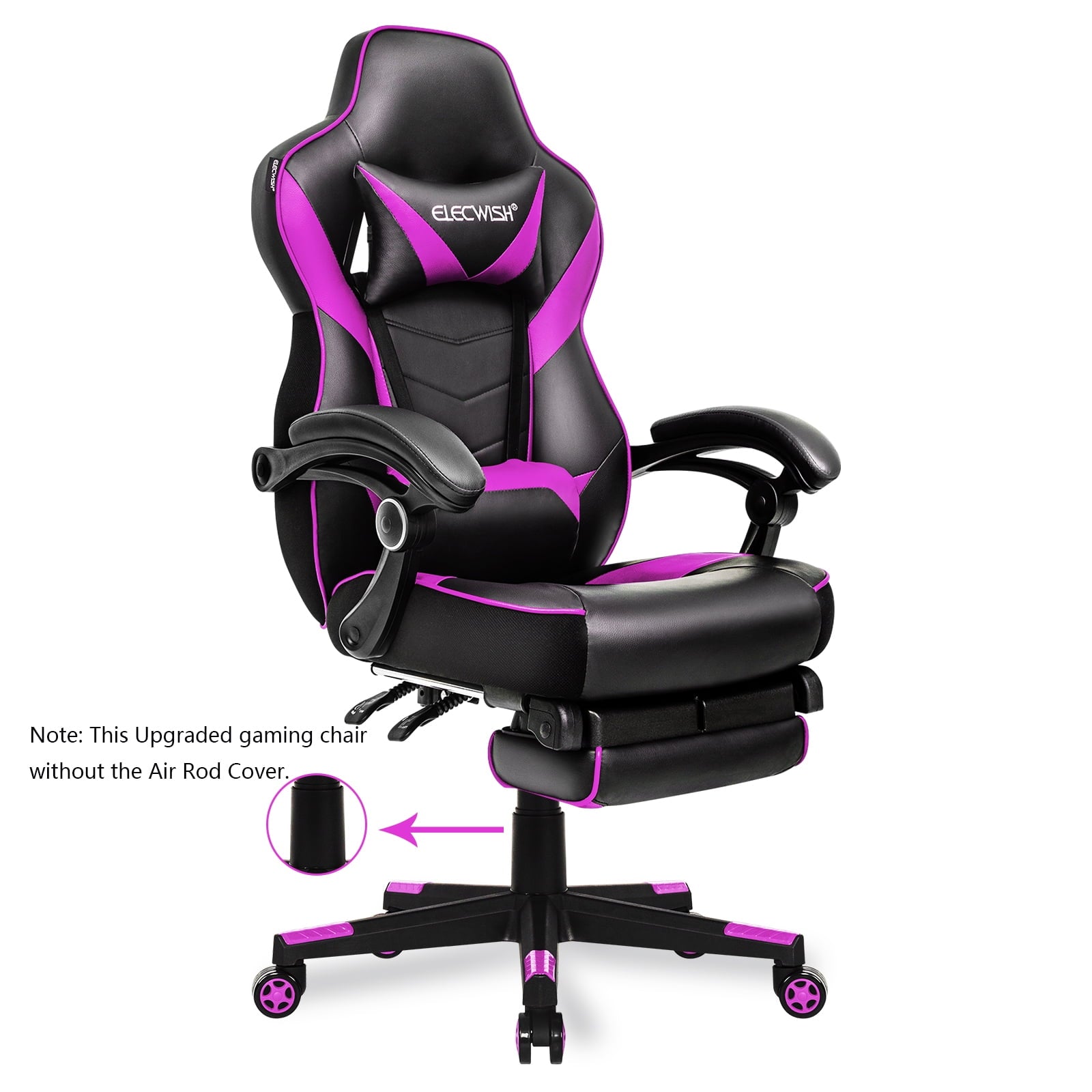 Elecwish Adjustable & Ergonomic Swivel Gaming Chair, White