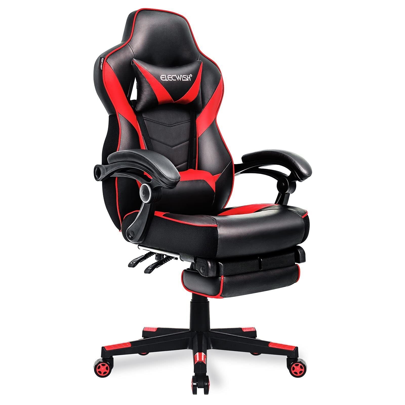 Elecwish Adjustable & Ergonomic Swivel Gaming Chair, White