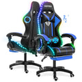 Gaming Chair with Bluetooth Speaker, Ergonomic Massage Racing Chair with RGB Lights, Footrest and Lumbar Support, High Back Office Chair,  Heavy Duty Design Gaming Computer Chair