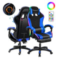 Gaming Chair with Bluetooth-compatible Speakers and LED Lights, Ergonomic Massage Computer Chair with Height Adjustable, Video Game Chair High Back with Lumbar Support