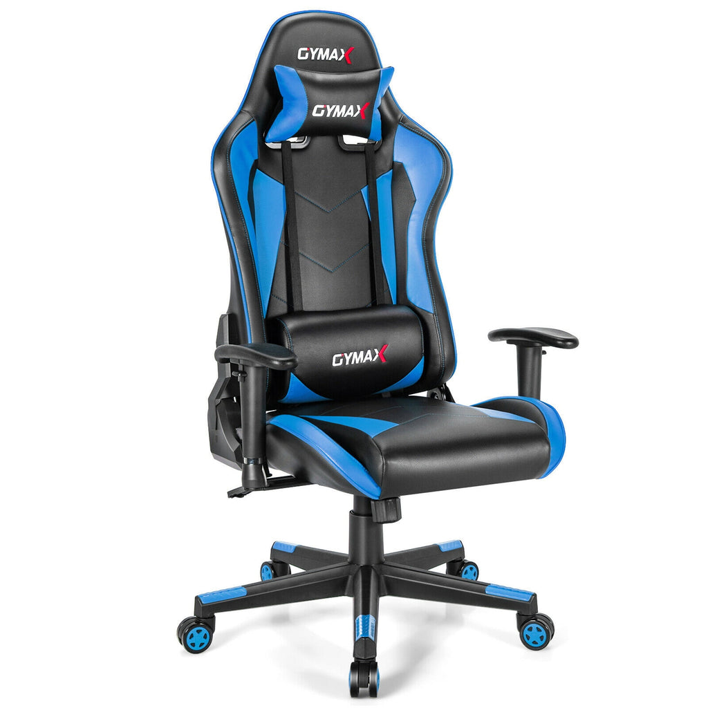 Gymax Gaming Chair Adjustable Swivel Racing Style Computer Office Chair White