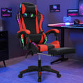 HomeLife Gaming Chair with Bluetooth-compatible Speakers and RGB LED Lights, Ergonomic Massage Computer Gaming Chair with Height Adjustable, Video Game Chair High Back with Lumbar Support