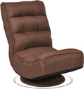 Killeryuki 360 Degree Swivel Gaming Chair, 6 Position Adjustable Folding Floor Chair, 300lb Spring Support, Comfortable Padded Backrest, Lazy Sofa Chair Game Rocker for Teens Adults (Coffee)