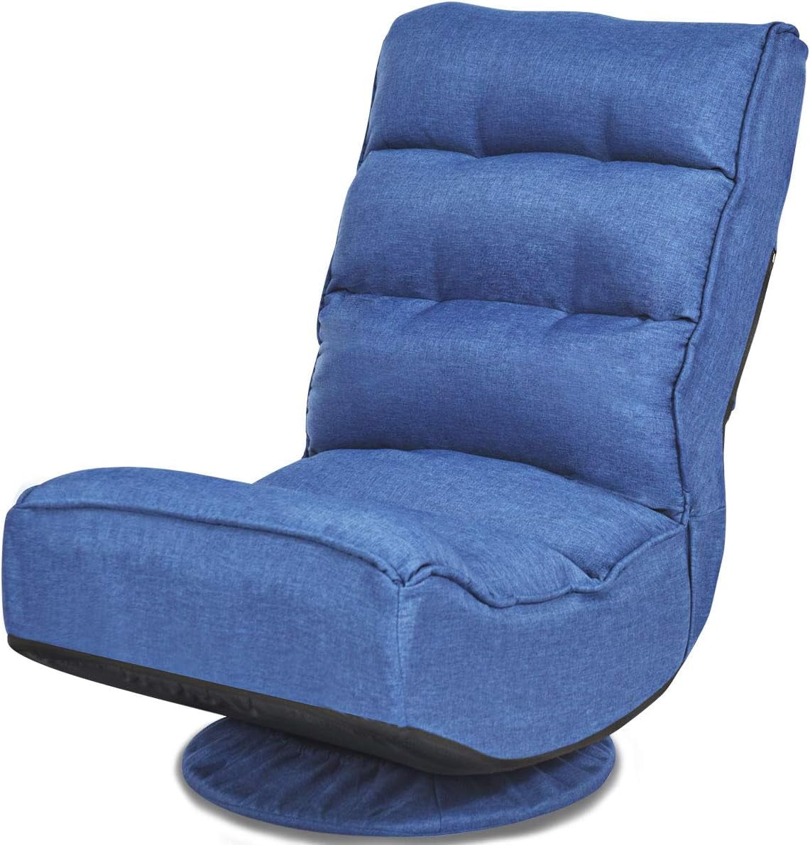 Killeryuki 360 Degree Swivel Gaming Chair, 6 Position Adjustable Folding Floor Chair, 300lb Spring Support, Comfortable Padded Backrest, Lazy Sofa Chair Game Rocker for Teens Adults (Coffee)