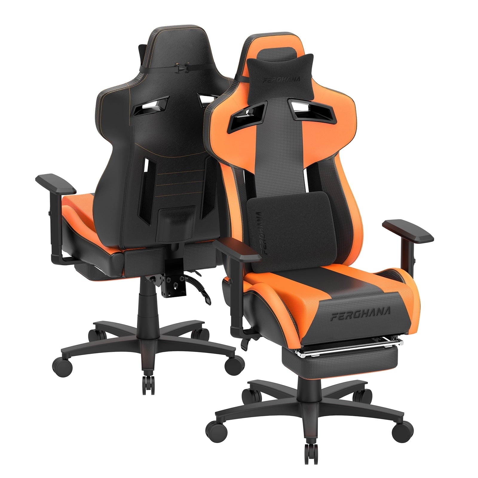 Luxvie Gaming Chair with Footrest Ergonomic Office Chair with Massage Lumbar Support & Headrest High Back Computer Game Chair for Adults and Kids, Blue