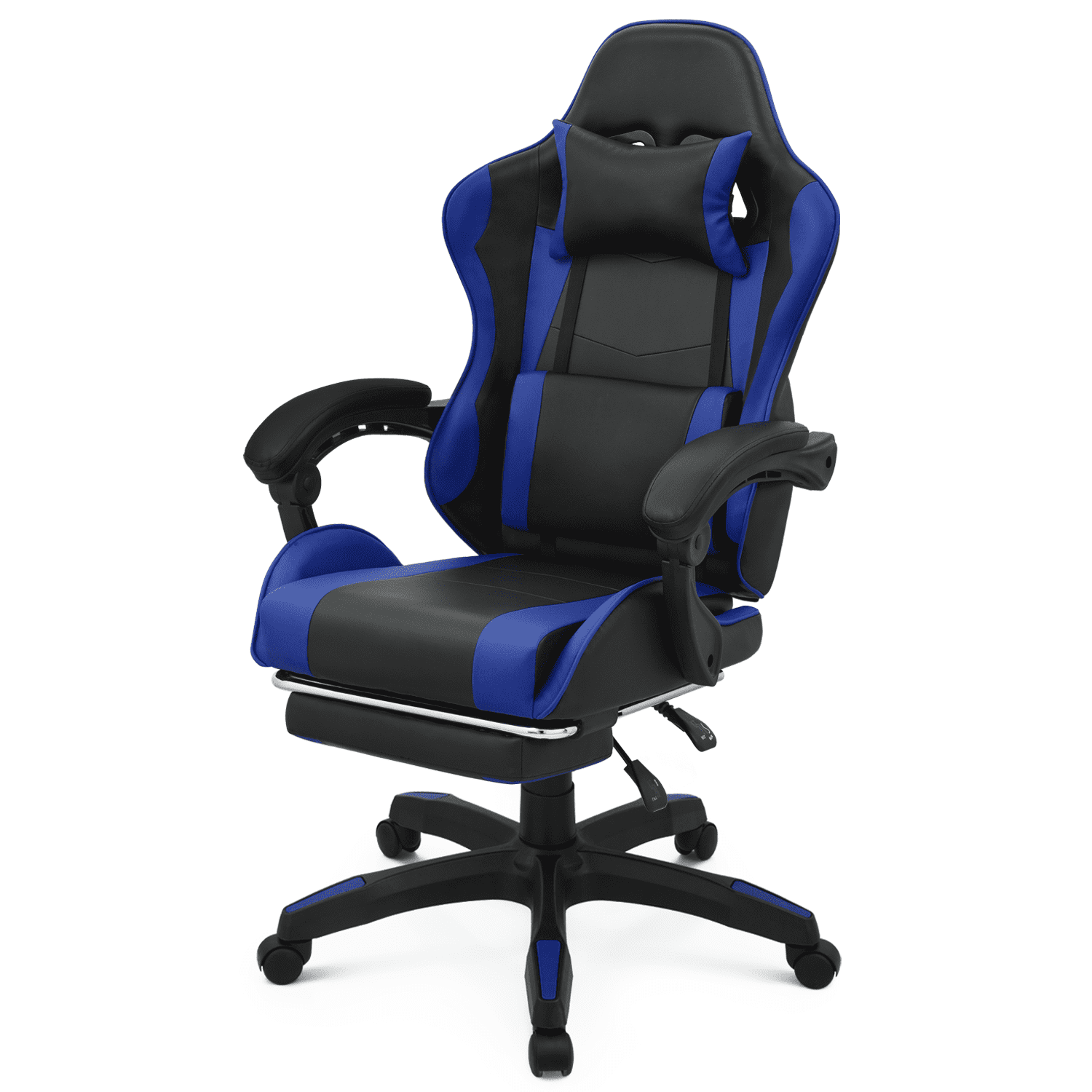Magshion Rolling Gaming Chair, Adjustable Faux Leather Computer Seat with Lumbar Support for Adults Teens Desk Chair, White