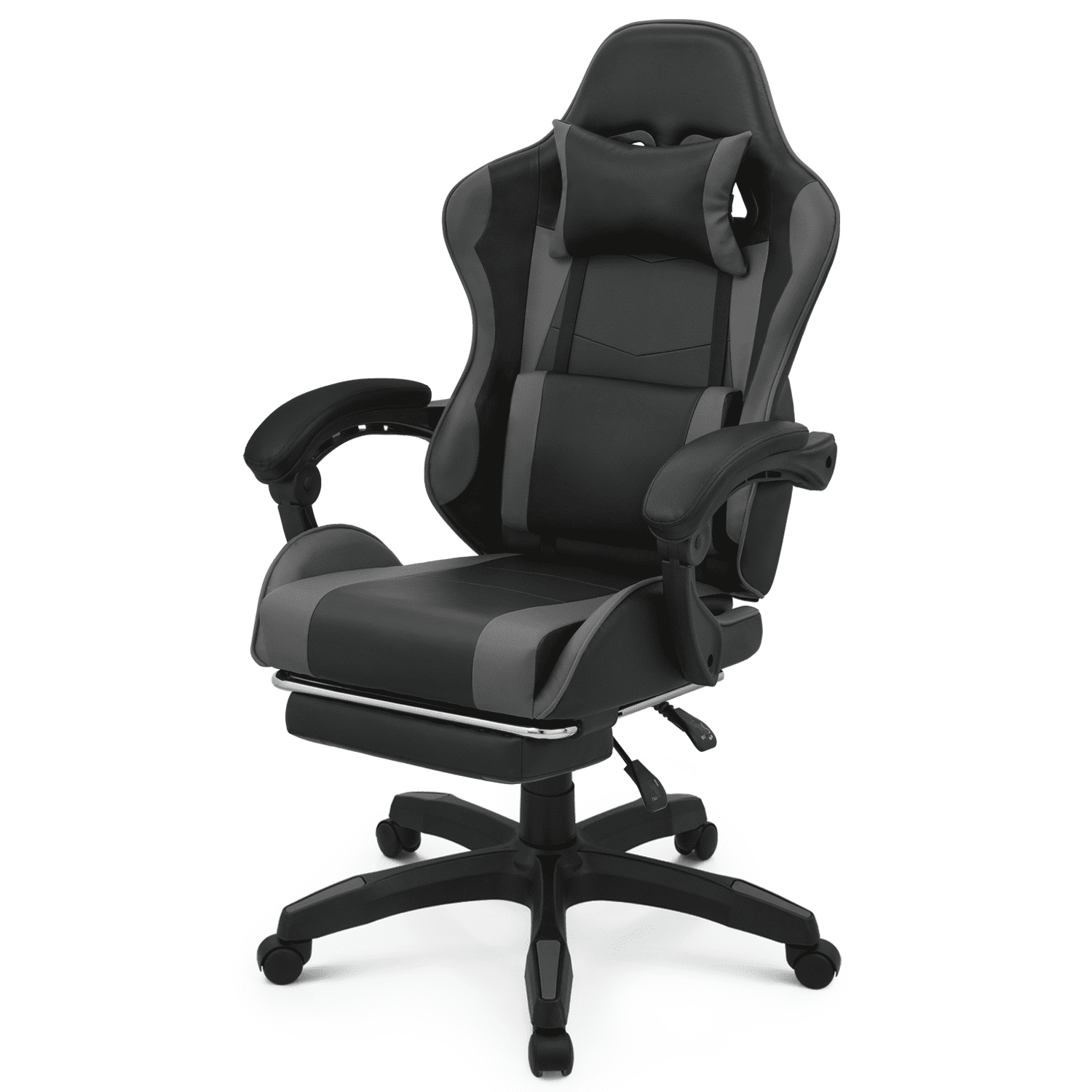 Magshion Rolling Gaming Chair, Adjustable Faux Leather Computer Seat with Lumbar Support for Adults Teens Desk Chair, White