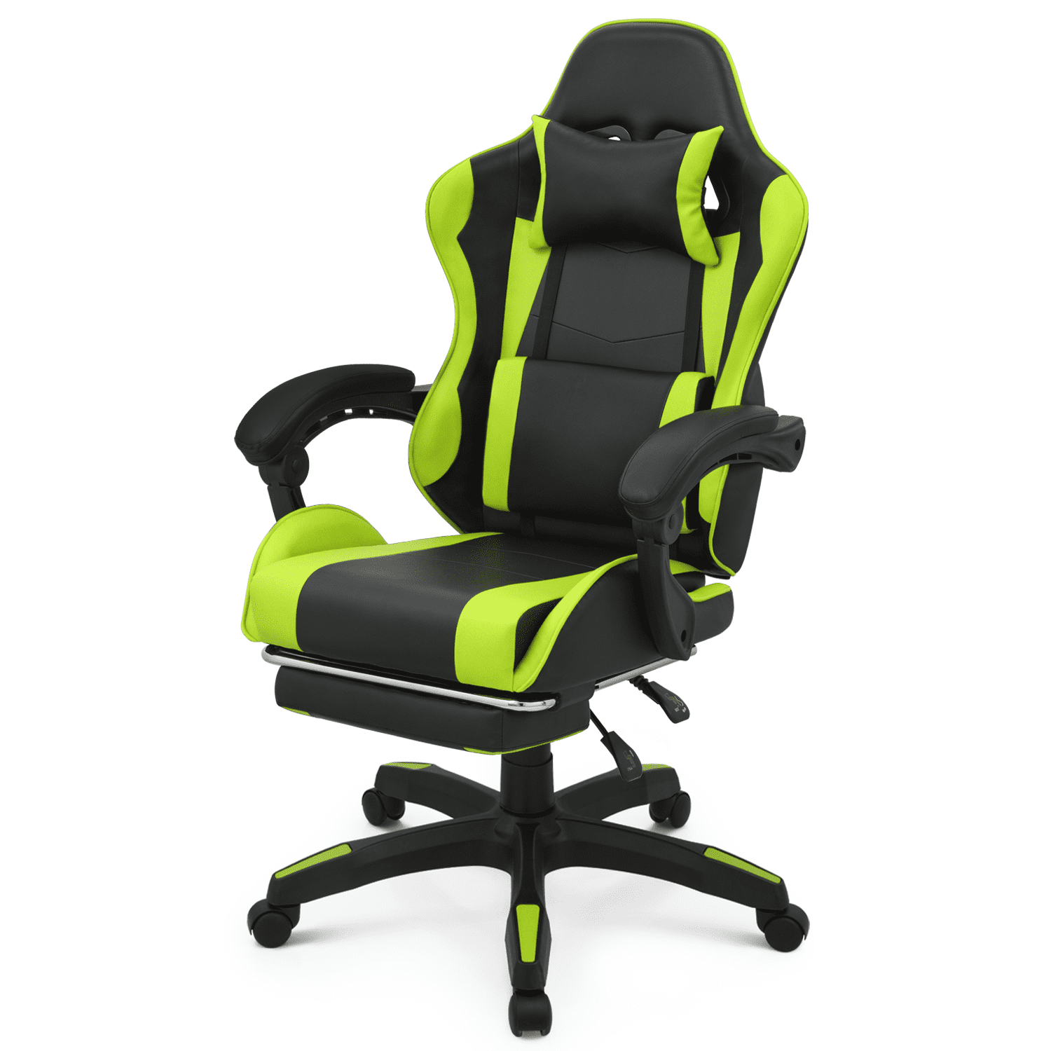 Magshion Rolling Gaming Chair, Adjustable Faux Leather Computer Seat with Lumbar Support for Adults Teens Desk Chair, White