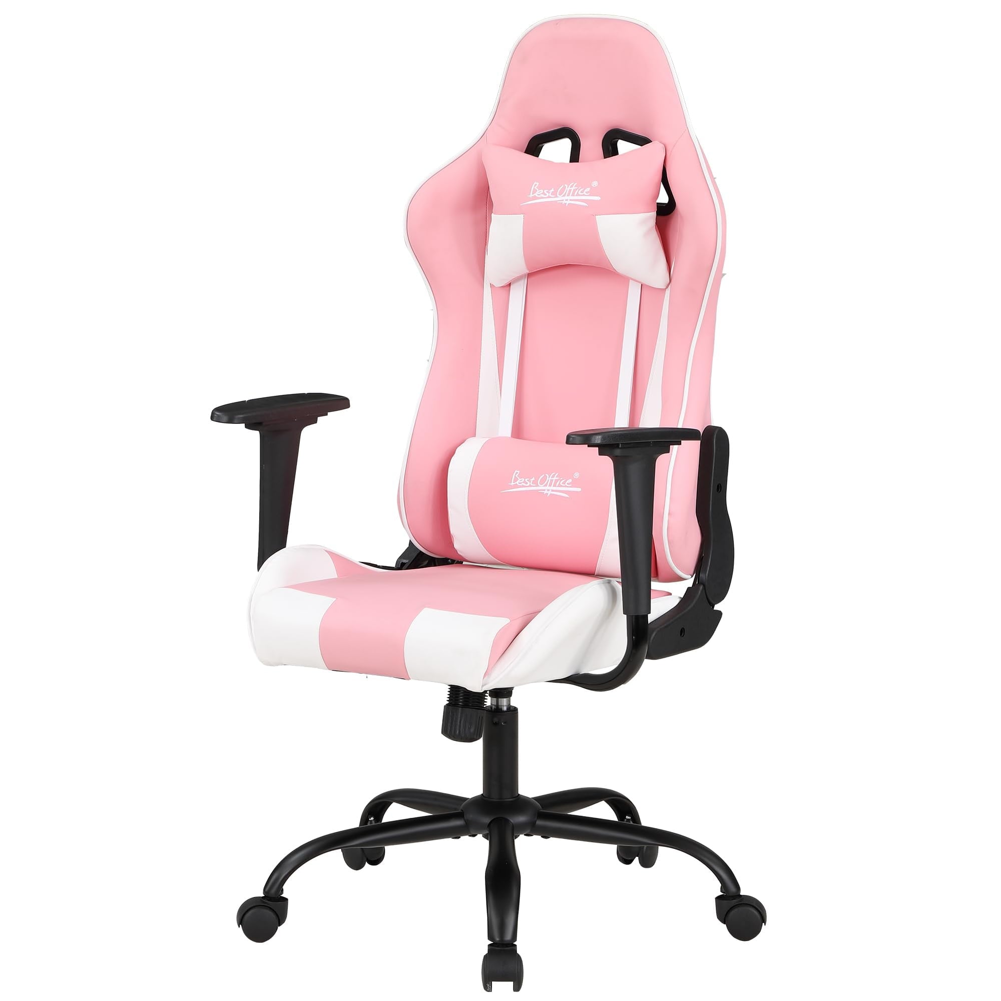 PayLessHere Gaming Chair - Ergonomic w/Lumbar Support & Headrest，Rolling Swivel for PC Gamer (Pink)