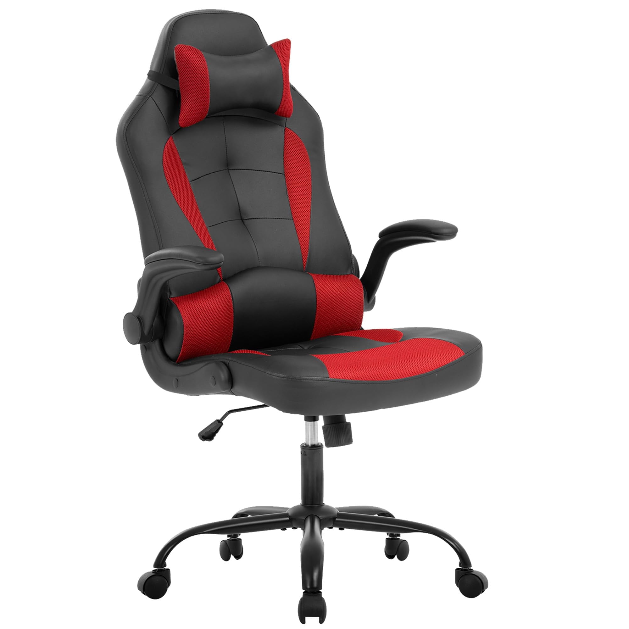 PayLessHere Gaming Chair With Lumbar Support, Adjustable Headrest Office Chair For Adults, Black