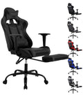 YRLLENSDAN Office Gaming Chair, Computer Chair with Footrest Lumbar Support PC Chair Racing Chair Video Gaming Chair Ergonomic Gaming Chair for Adults Teens, Black