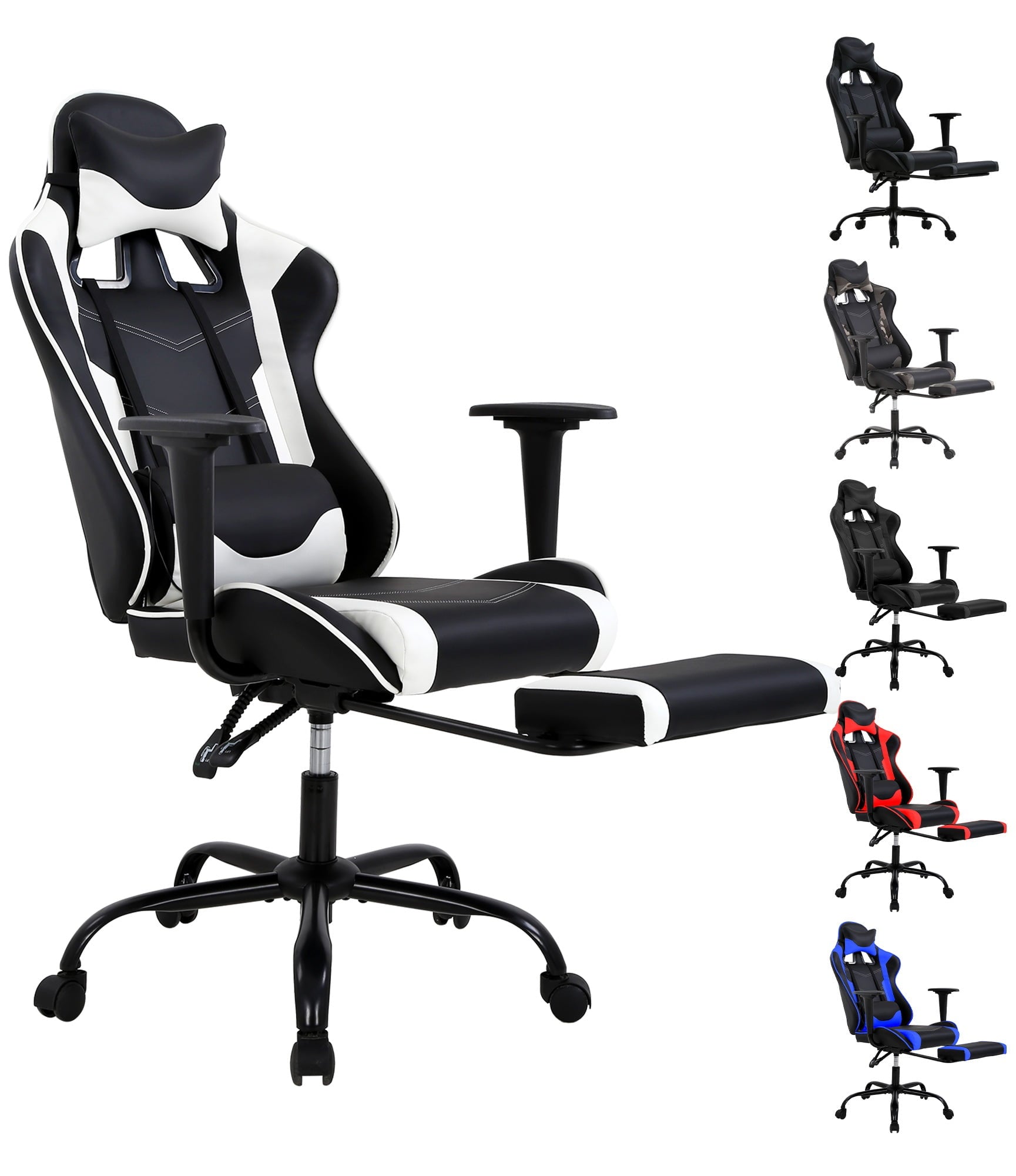 YRLLENSDAN Office Gaming Chair, Computer Chair with Footrest Lumbar Support PC Chair Racing Chair Video Gaming Chair Ergonomic Gaming Chair for Adults Teens, Black