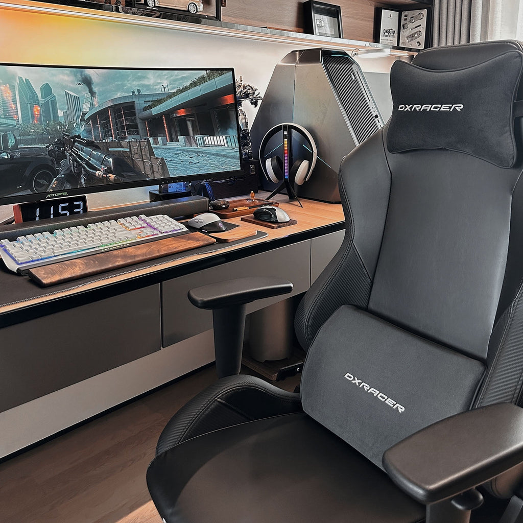 DXRacer Drifting Series Gaming Chair - Ergonomic Office Chair with Lumbar Pillow & Adjustable Headrest - Reclining PC Computer Gaming Chair Recliner For Adults Teens, Regular L
