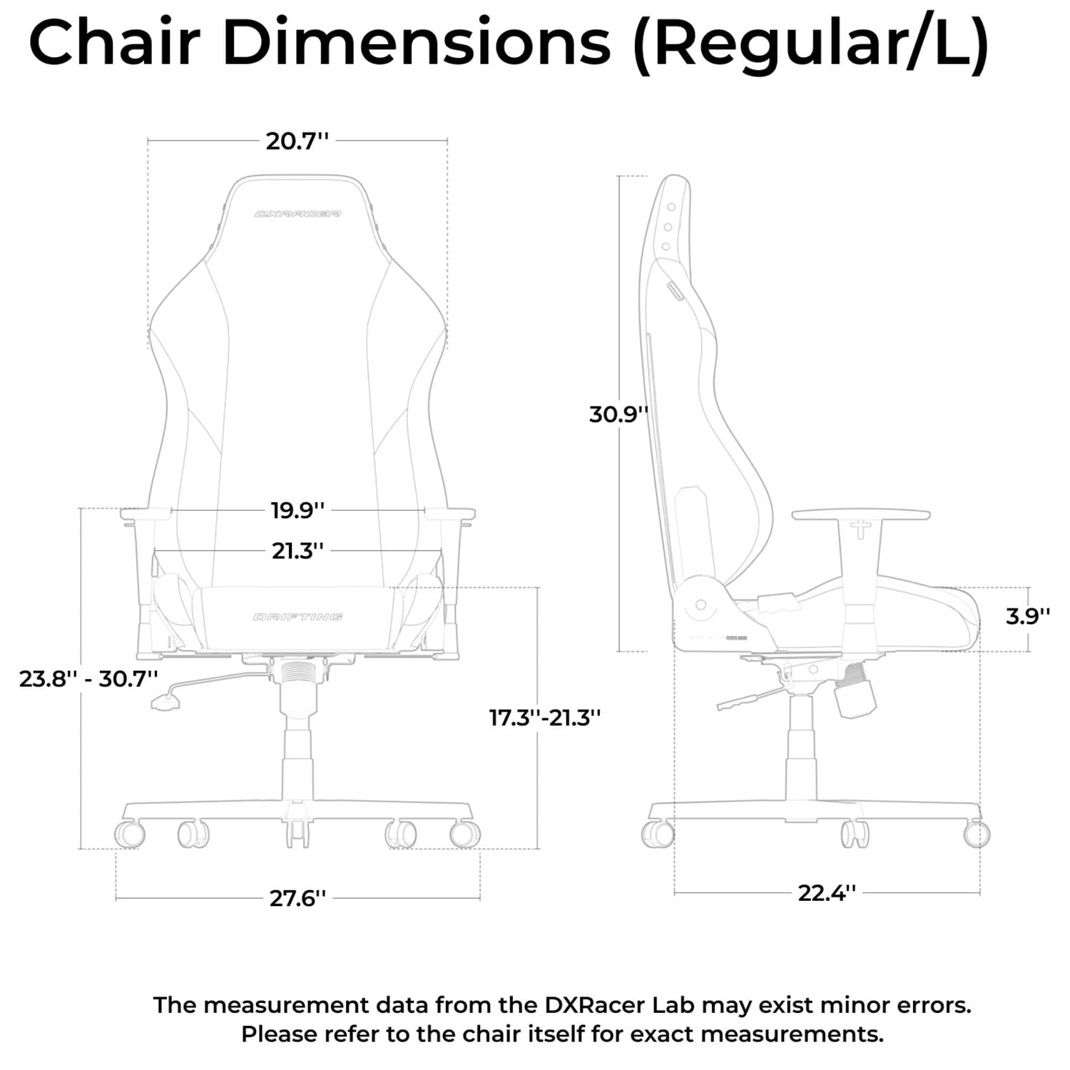 DXRacer Drifting Series Gaming Chair - Ergonomic Office Chair with Lumbar Pillow & Adjustable Headrest - Reclining PC Computer Gaming Chair Recliner For Adults Teens, Regular L