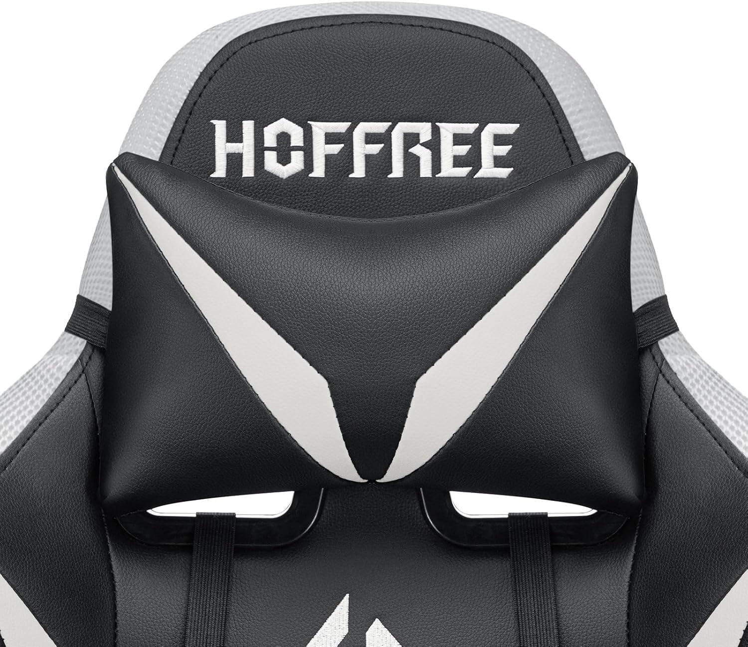 HOFFREE Gaming Chair Massage with Bluetooth Speakers and Led Lights Ergonomic Computer Gaming Chair with Footrest RGB Video Game Chair with High Back Lumbar Support White and Black