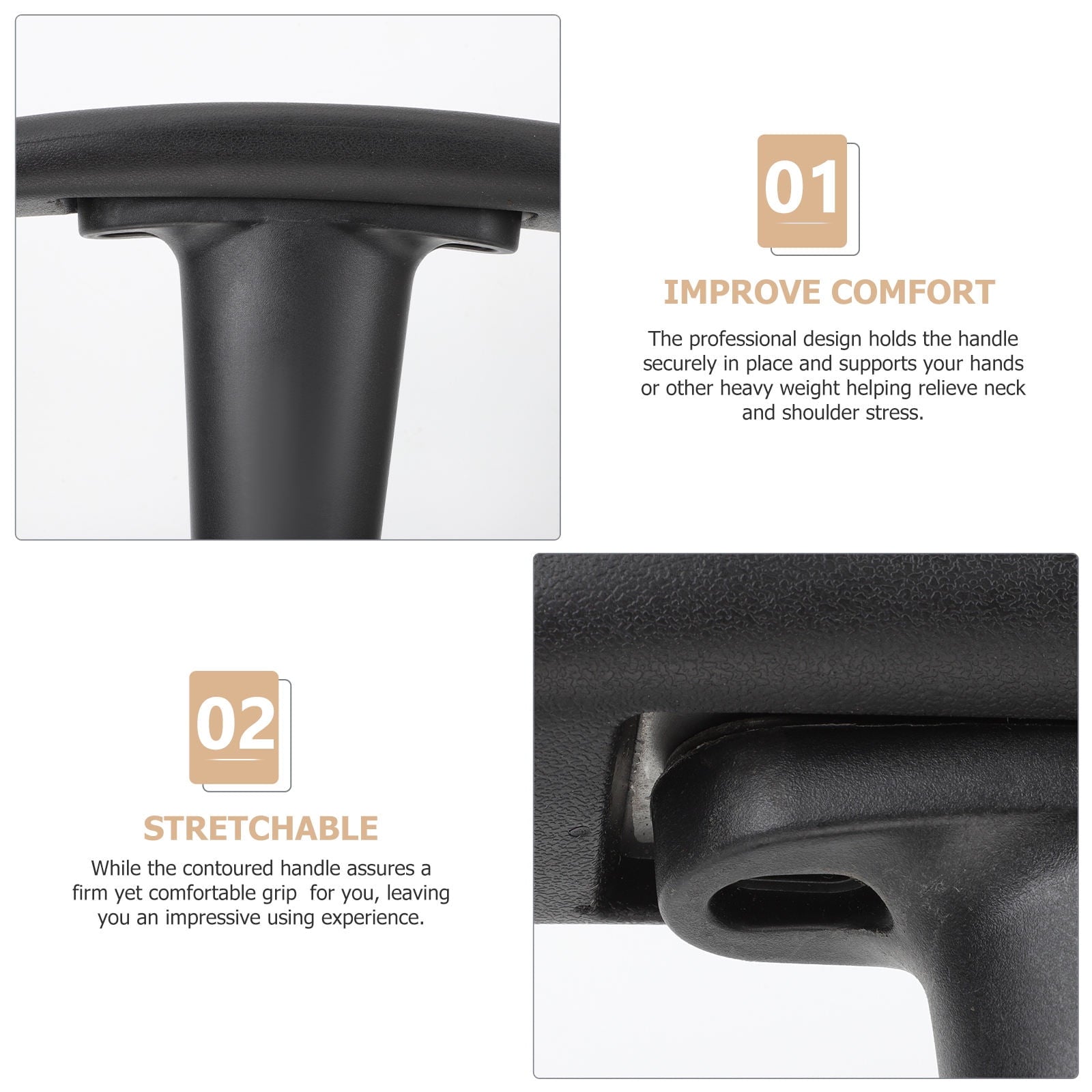 WHAMVOX  2 Pcs Arm Rest for Desk Chair Heavy Duty Support Gaming Office Black