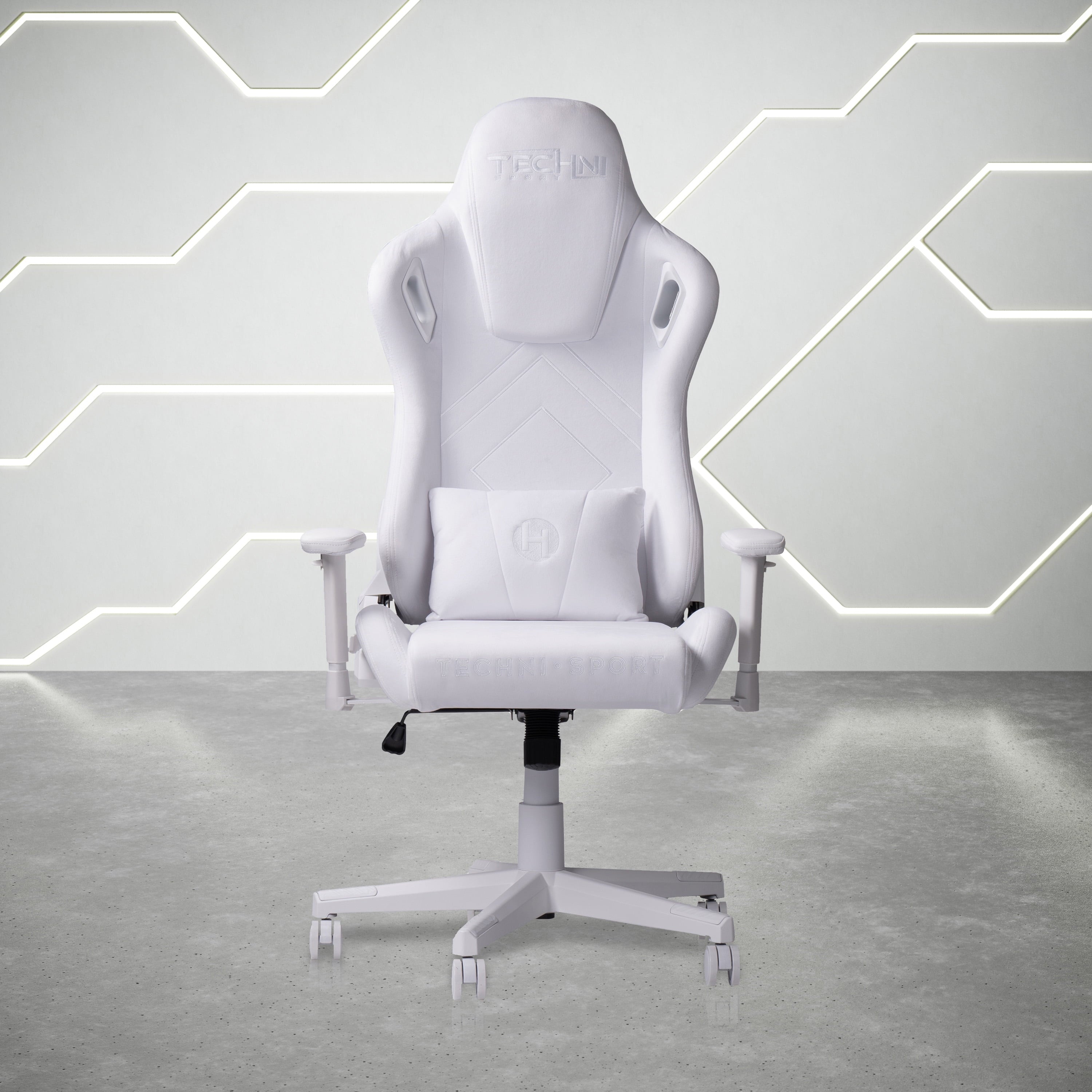 Techni Sport Velvet Gaming Chair, White RTA-TSF45C-WHT