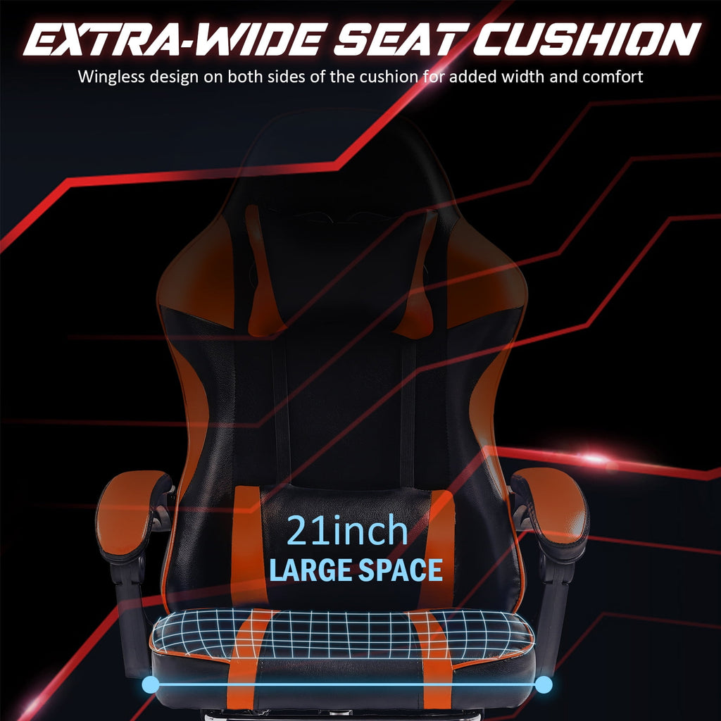 Gaming Chair, Computer Chair with Wheels, Adjustable Height Pu Leather Gamer Chair Office Desk Chair, Ergonomic Video Game Chair for Adults