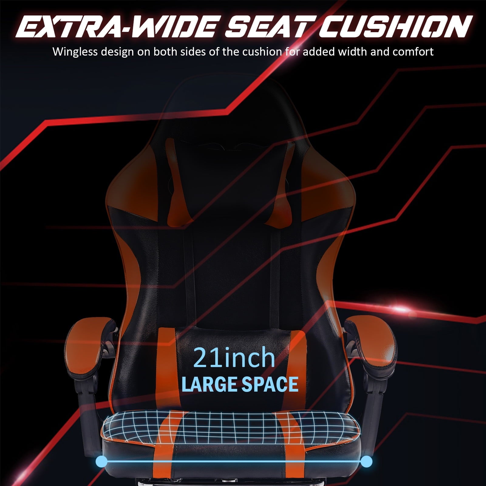 Gaming Chair, Computer Chair with Wheels, Adjustable Height Pu Leather Gamer Chair Office Desk Chair, Ergonomic Video Game Chair for Adults