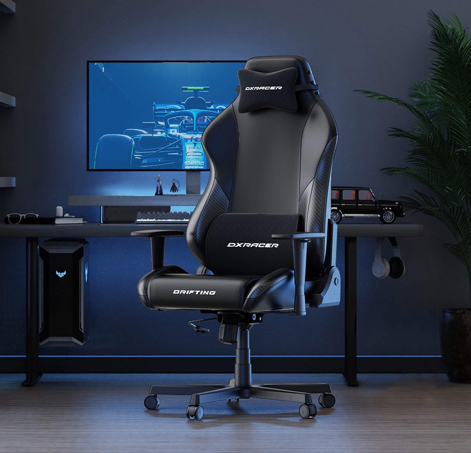 DXRacer Drifting Series Gaming Chair - Ergonomic Office Chair with Lumbar Pillow & Adjustable Headrest - Reclining PC Computer Gaming Chair Recliner For Adults Teens, Regular L