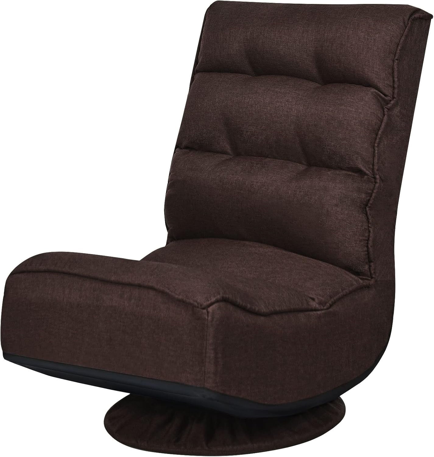 Killeryuki 360 Degree Swivel Gaming Chair, 6 Position Adjustable Folding Floor Chair, 300lb Spring Support, Comfortable Padded Backrest, Lazy Sofa Chair Game Rocker for Teens Adults (Coffee)