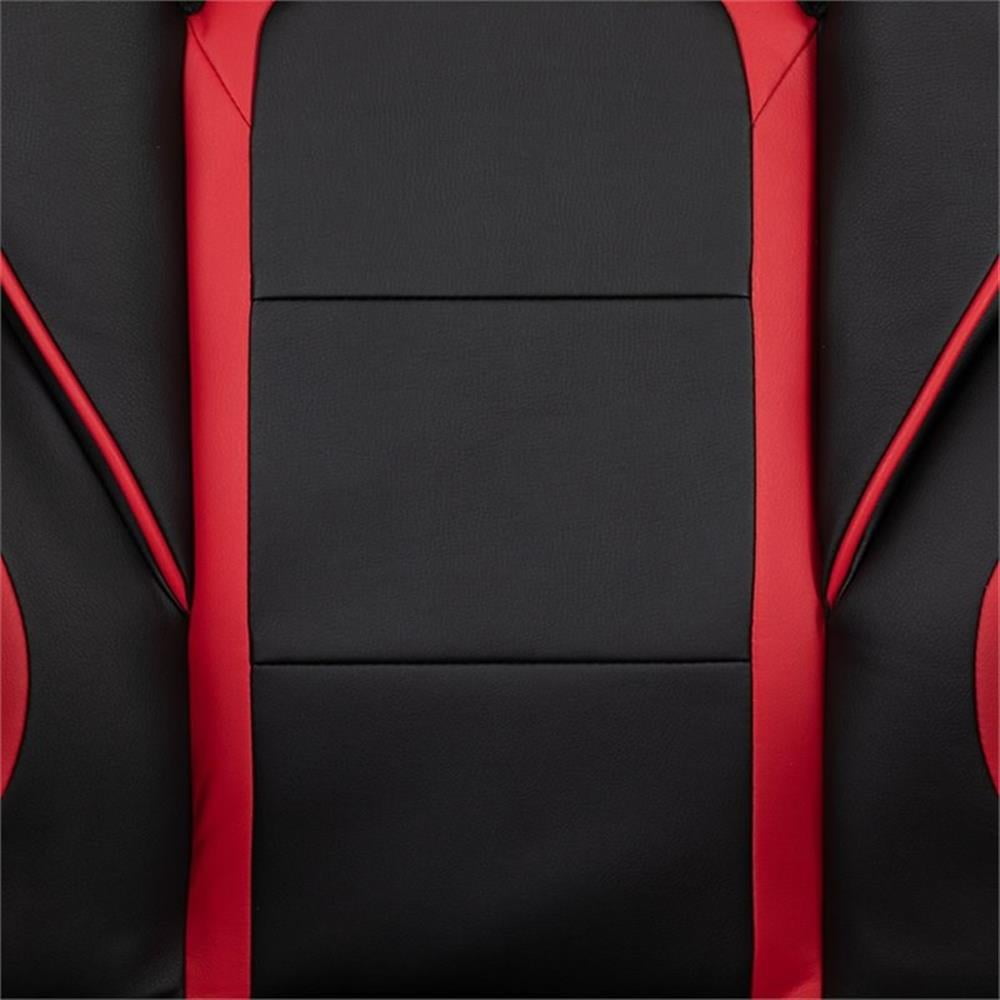 Bowery Hill Gaming Desk and Racing Reclining Chair Set in Black and Red