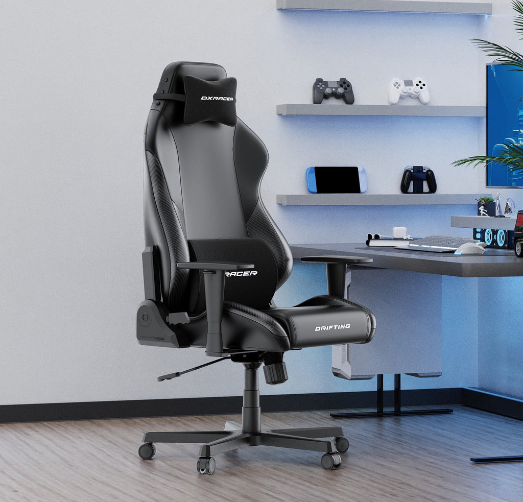 DXRacer Drifting Series Gaming Chair - Ergonomic Office Chair with Lumbar Pillow & Adjustable Headrest - Reclining PC Computer Gaming Chair Recliner For Adults Teens, Regular L