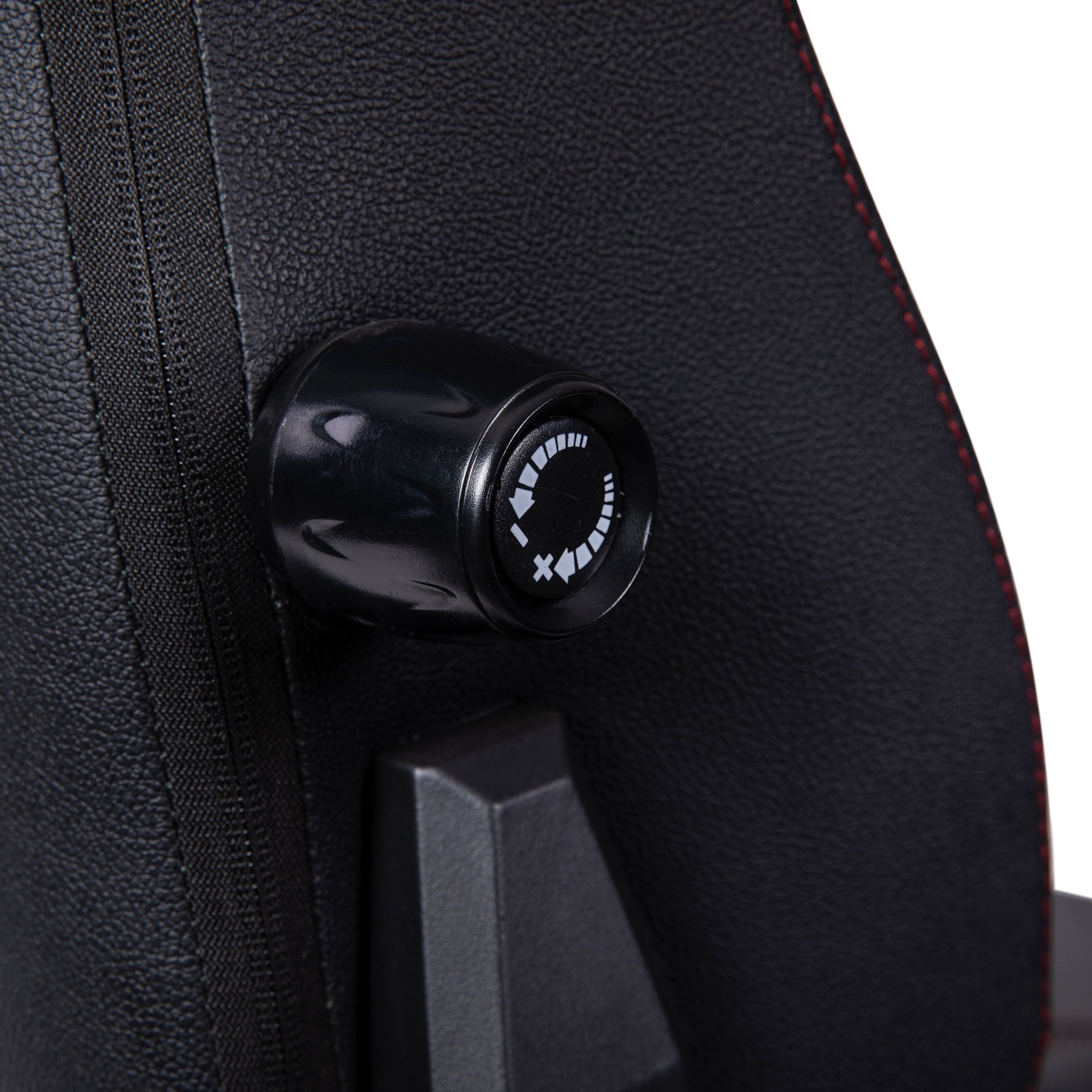 EMMA + OLIVER Gaming Chair with Adjustable Lumbar Support and Head Pillow, Black/Red